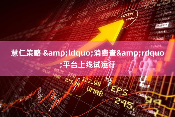 慧仁策略 &ldquo;消费查&rdquo;平台上线试运行