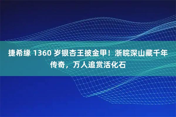 捷希缘 1360 岁银杏王披金甲！浙皖深山藏千年传奇，万人追赏活化石
